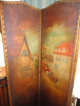 Painted Leather Screen